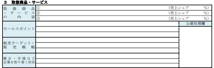 創業計画書の取扱商品・サービス